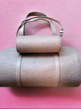 Louis Vuitton Lilac Epi Soufflot Papillon Bag with Pouch